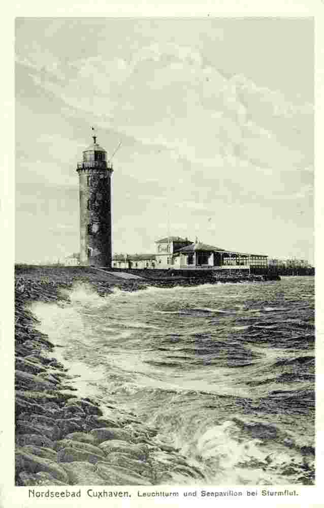 Cuxhaven. Leuchtturm und Seepavillon, 1913