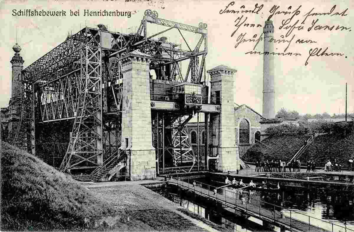 Castrop-Rauxel. Henrichenburg - Schiffshebewerk am Dortmund-Ems-Kanal, 1913