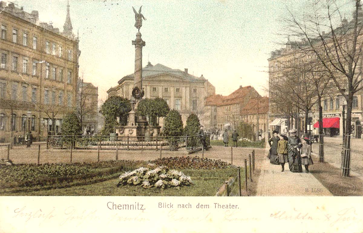 Chemnitz. Blick nach dem Theater, 1904