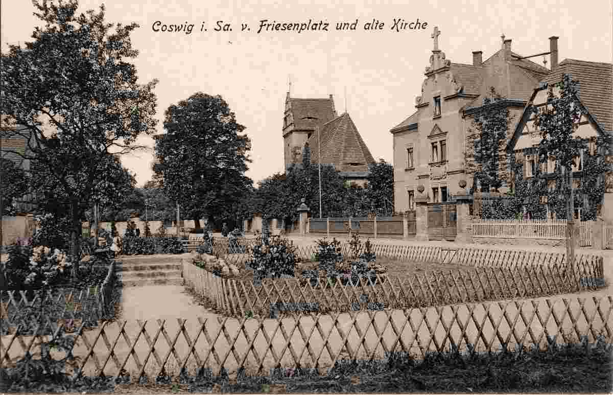 Coswig. Alte Kirche am Friesenplatz, 1911