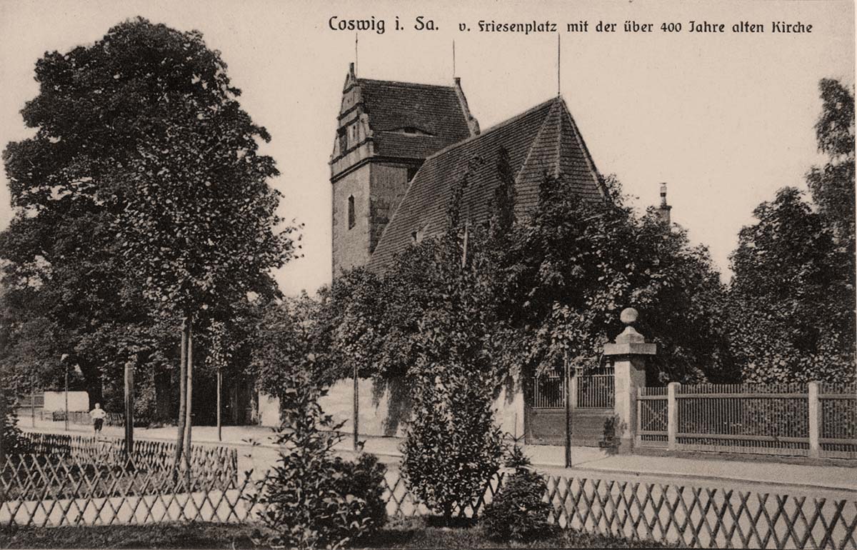 Coswig (Sachsen). Alte Kirche am Friesenplatz, 1913