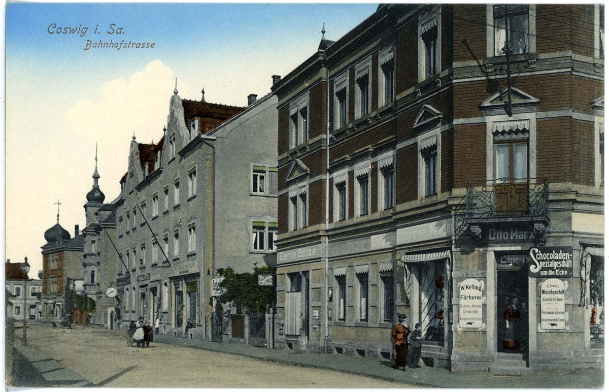 Coswig (Sachsen). Bahnhofstraße, 1913