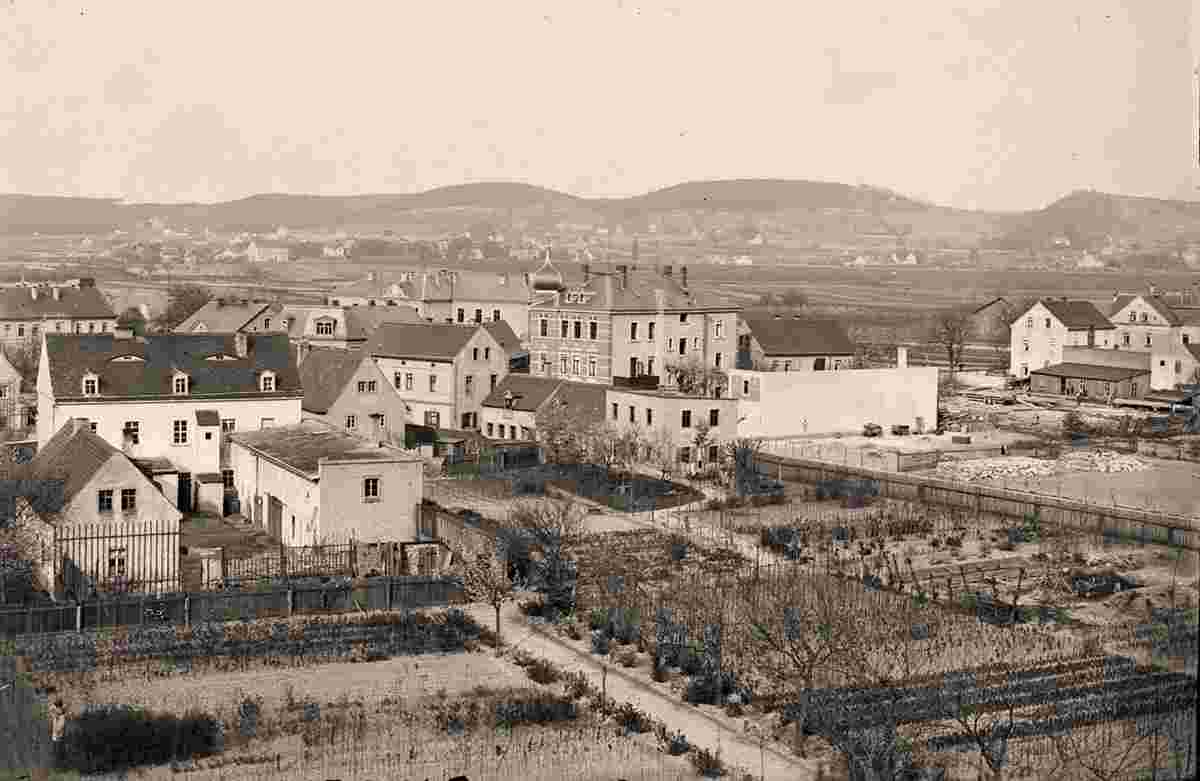 Coswig. Blick auf Coswig, um 1900