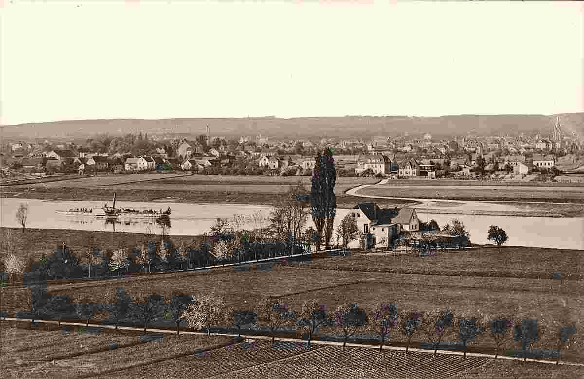 Coswig. Blick auf Kötitz und Coswig, 1915