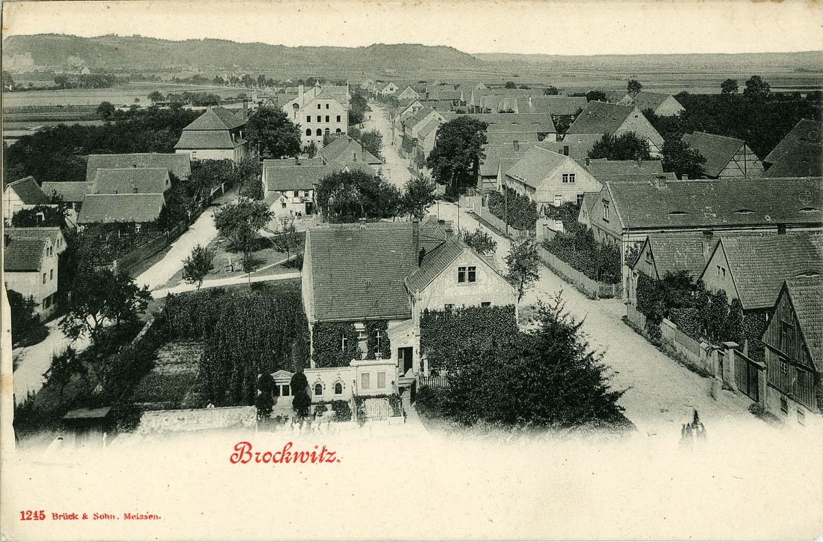Coswig (Sachsen). Brockwitz - Blick auf Ortsteil, 1899