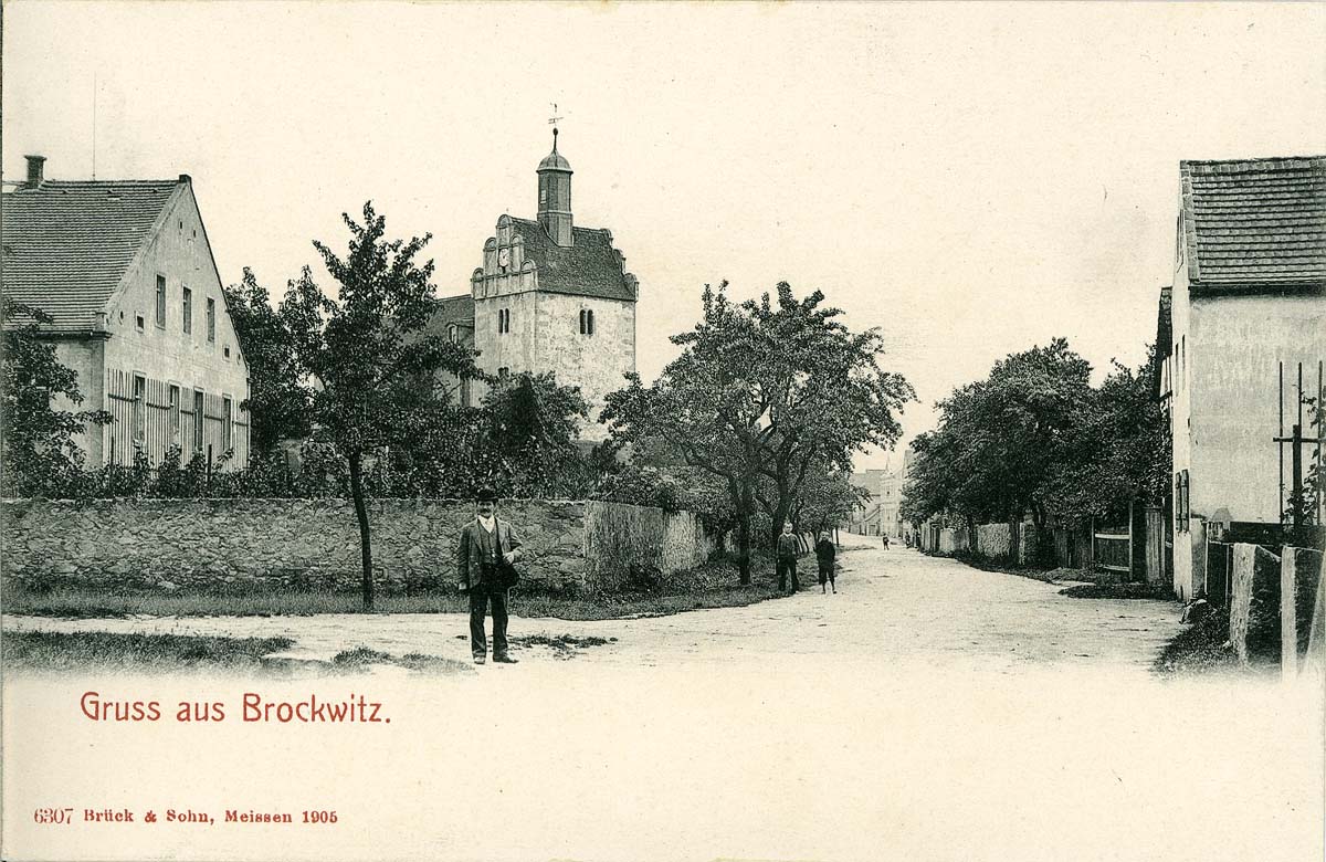 Coswig (Sachsen). Brockwitz - Blick auf Ortsteil, 1905
