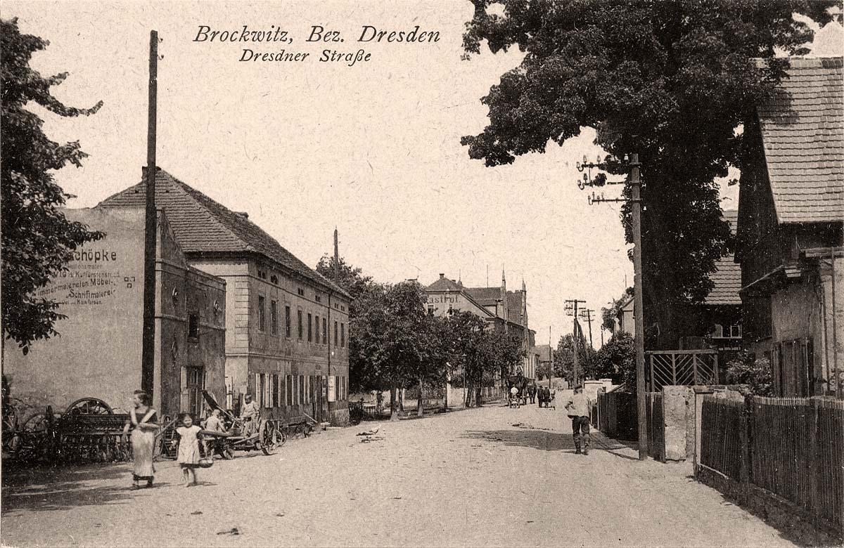Coswig (Sachsen). Brockwitz - Dresdner Straße, 1918