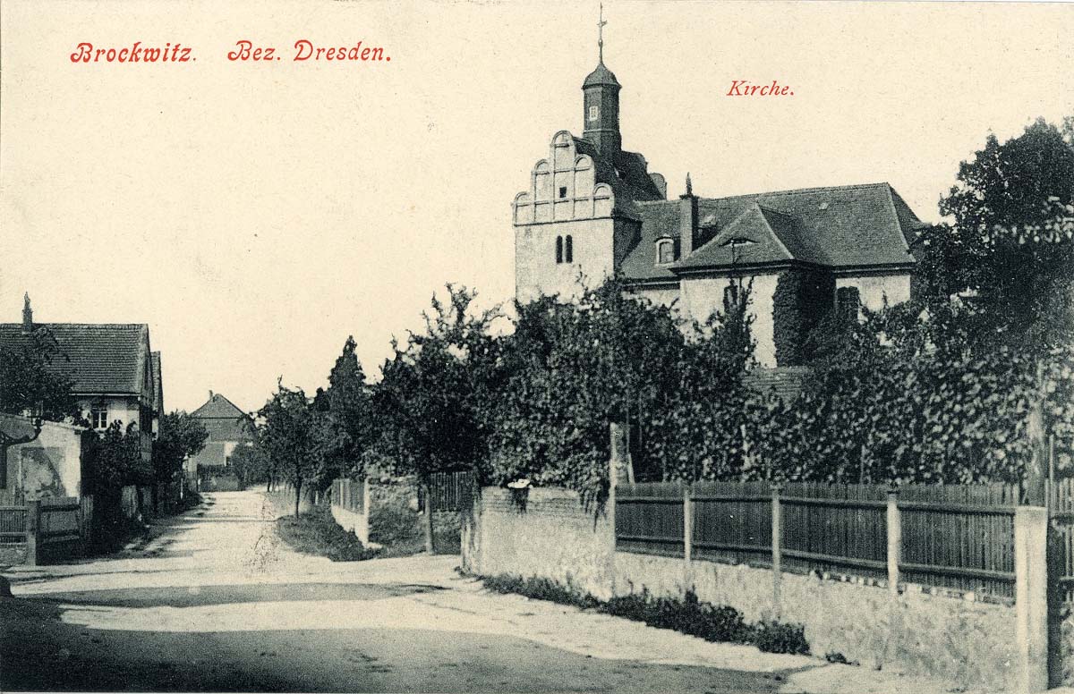 Coswig (Sachsen). Brockwitz - Kirche, 1914