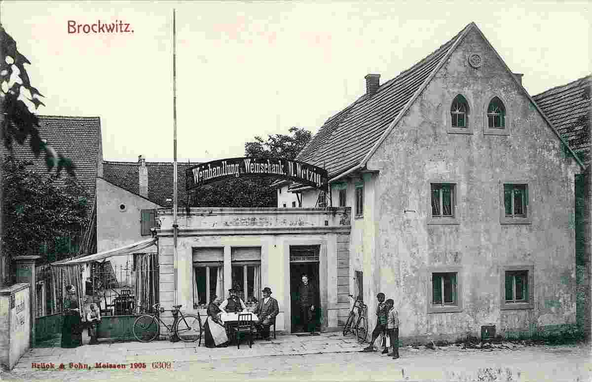 Coswig. Brockwitz - Weinhandlung Wetzig, 1905