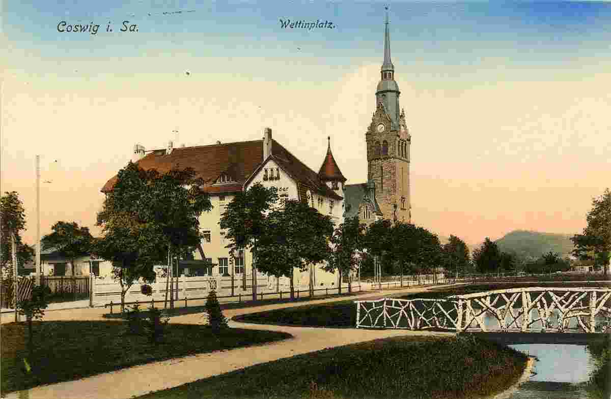 Coswig. Cafe Röder am Wettinplatz, 1912