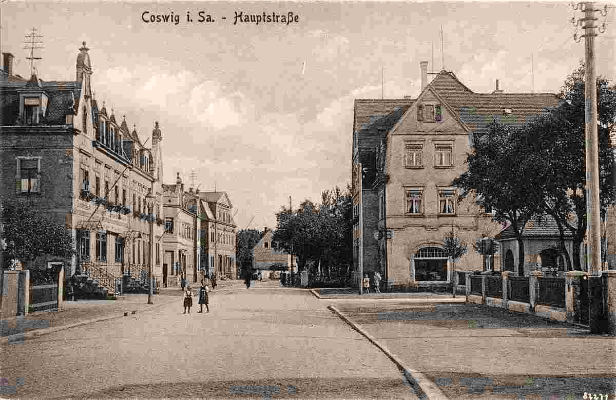 Coswig. Hauptstraße, 1917