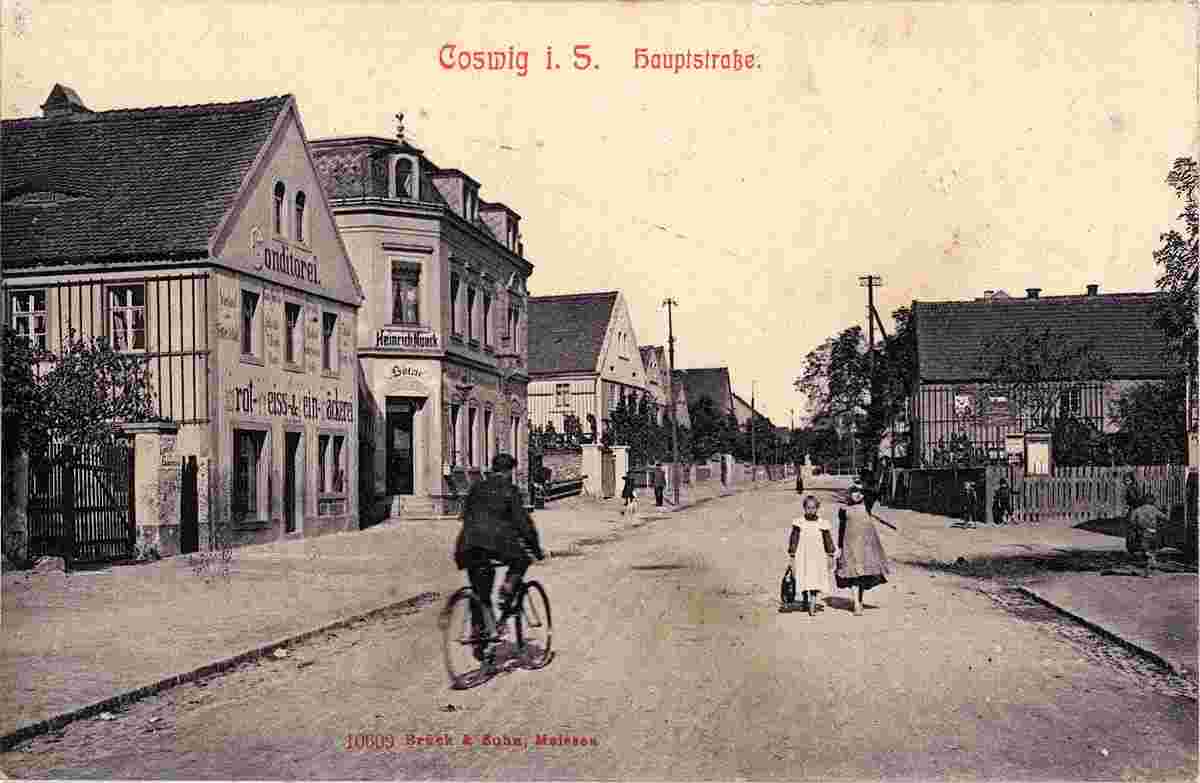 Coswig. Hauptstraße, Konditorei, 1909