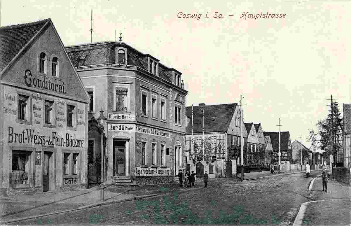 Coswig. Hauptstraße, Konditorei, 1914