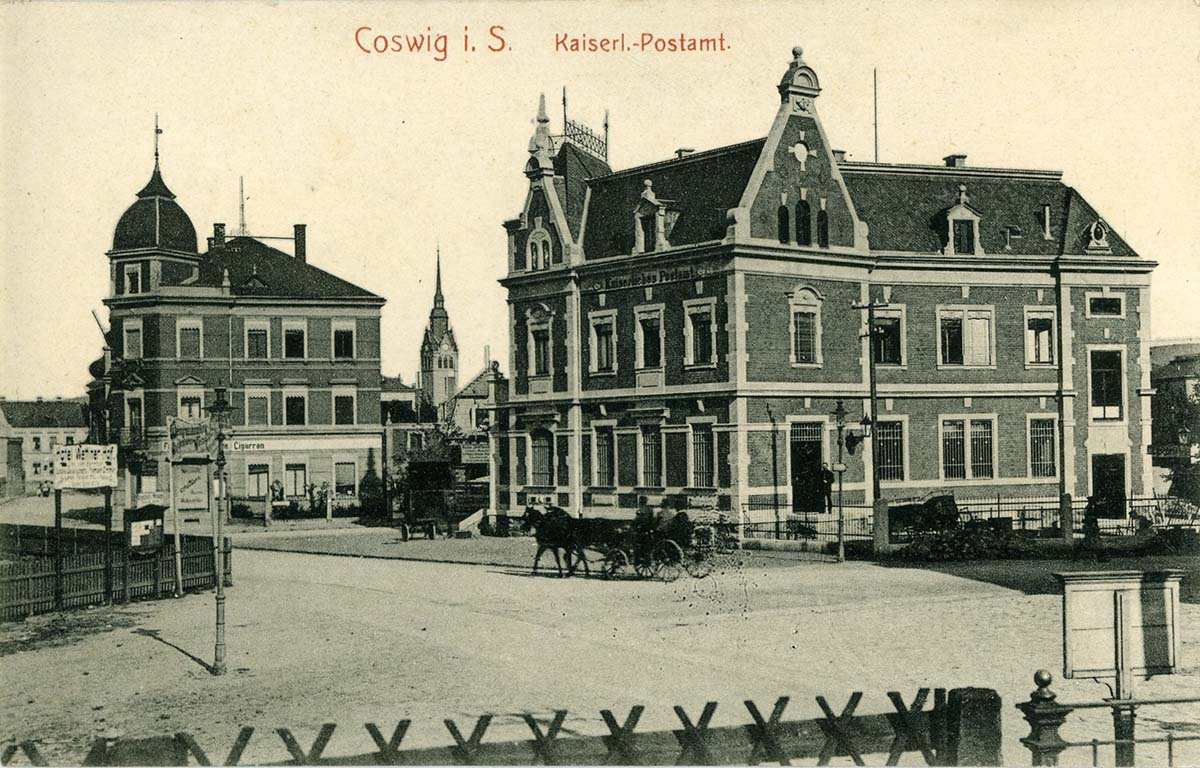 Coswig (Sachsen). Kaiserliches Postamt, 1908