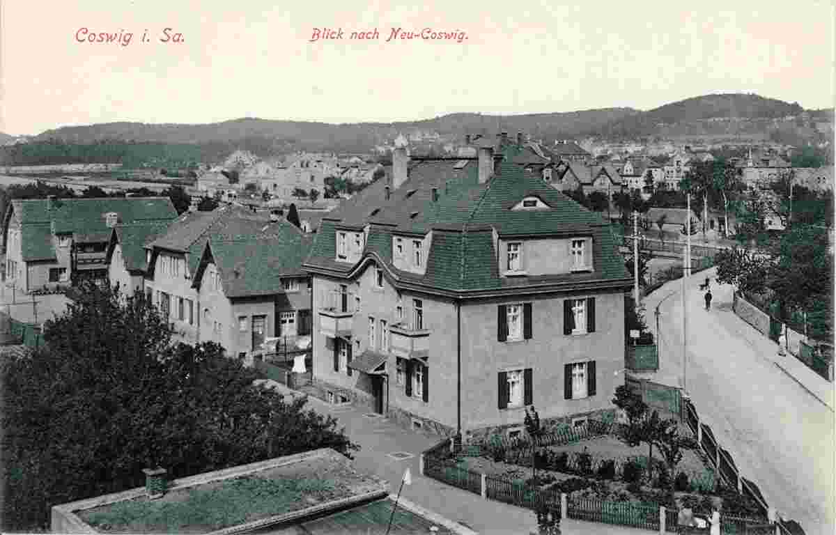 Coswig. Neucoswig - Blick zur Ortsteil, 1913