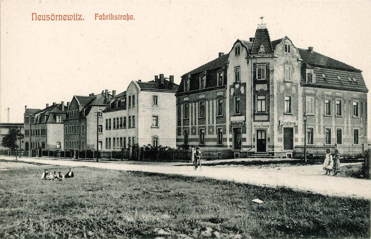 Coswig (Sachsen). Neusörnewitz - Fabrikstraße, Bäckerei und Konditorei, 1911
