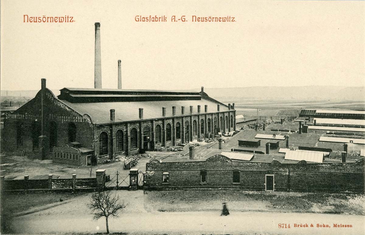 Coswig (Sachsen). Neusörnewitz - Glasfabrik, 1907