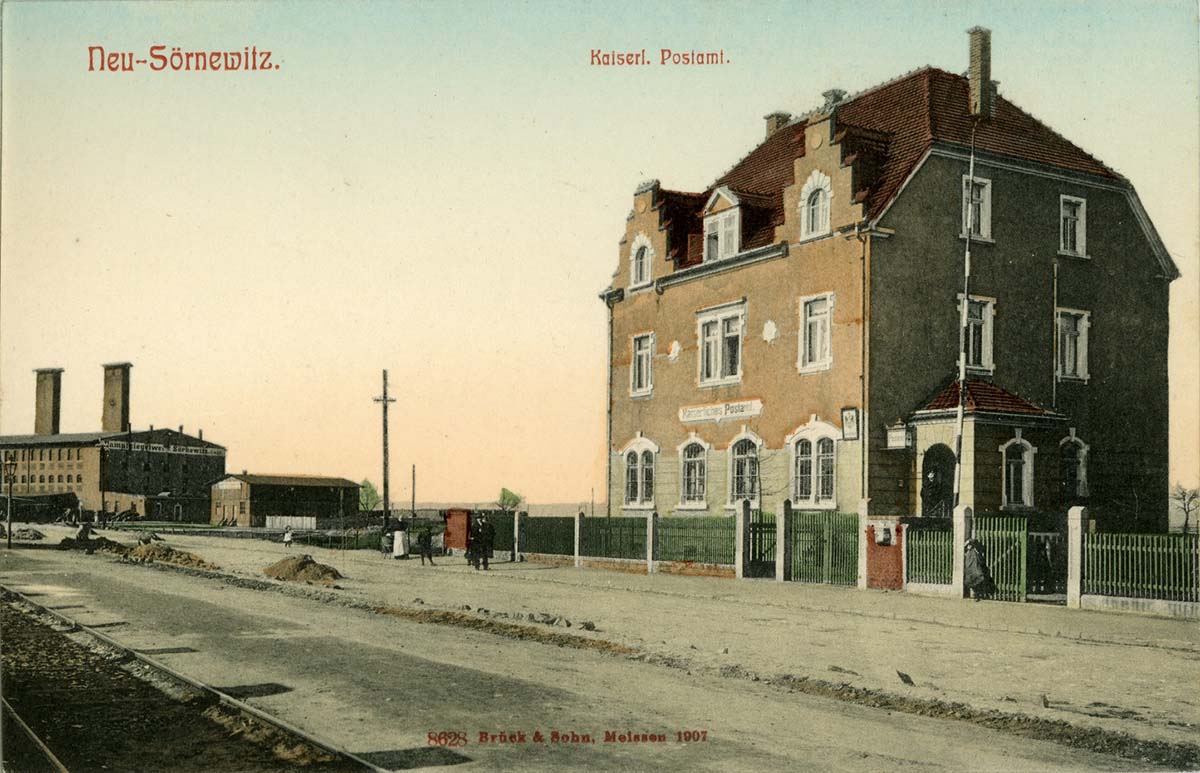 Coswig (Sachsen). Neusörnewitz - Kaiserliches Postamt, 1907