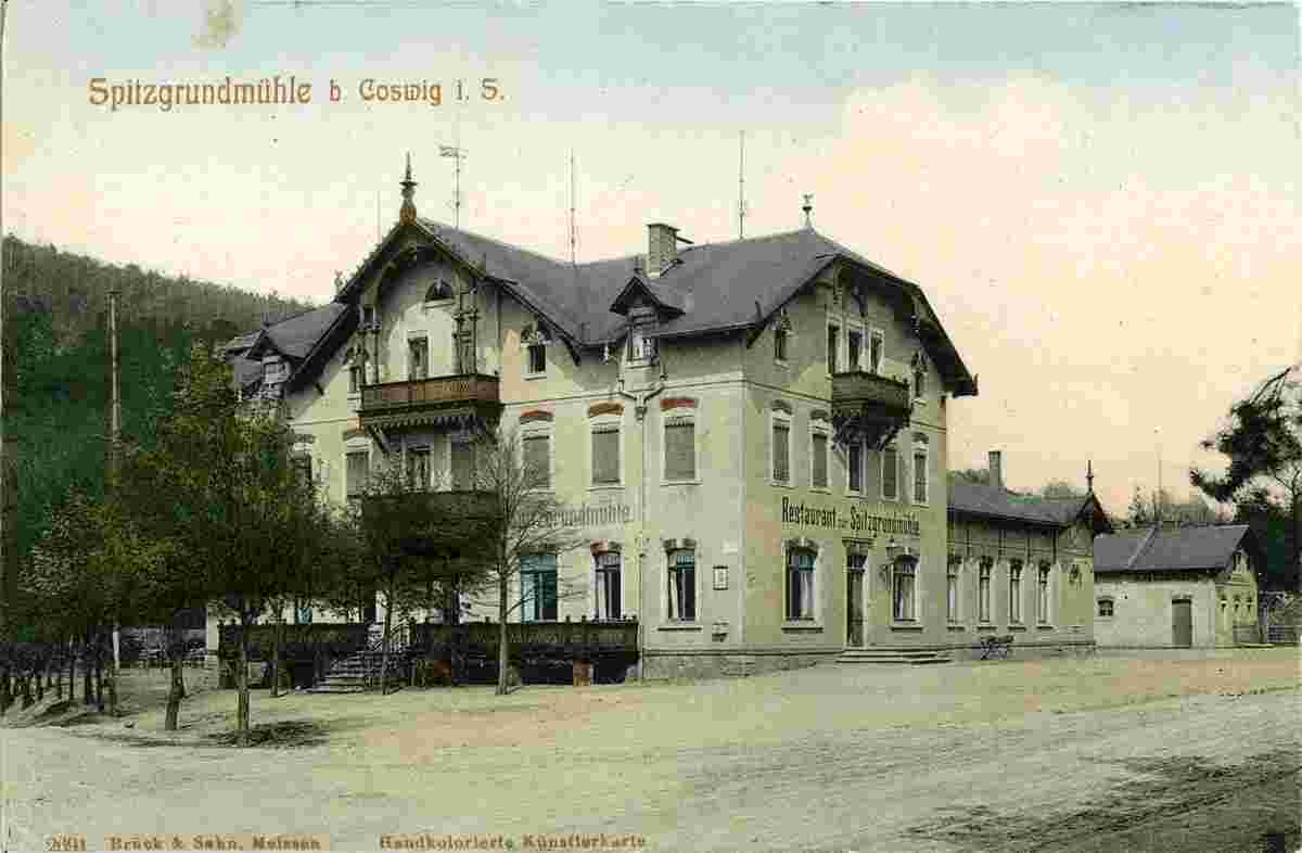 Coswig. Restaurant zur Spitzgrundmühle, 1902