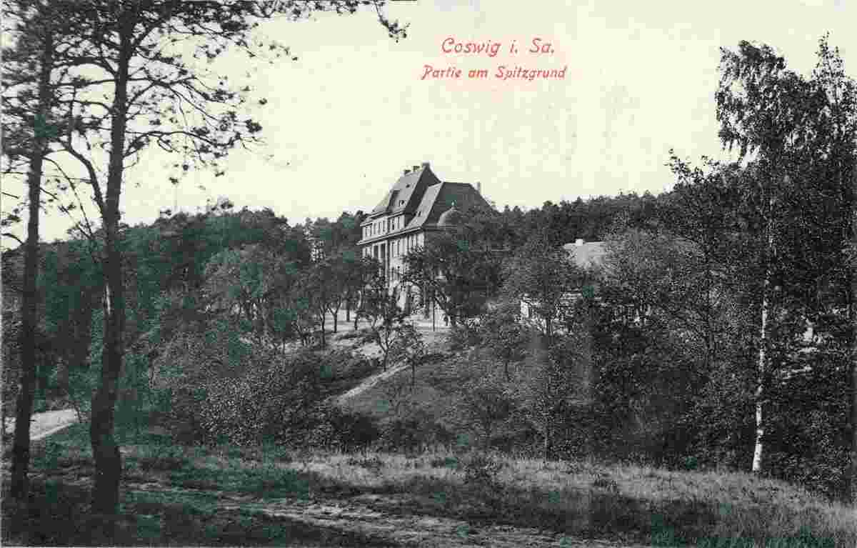 Coswig. Spitzgrund, Schloss, später Sanatorium Gebäude, 1913