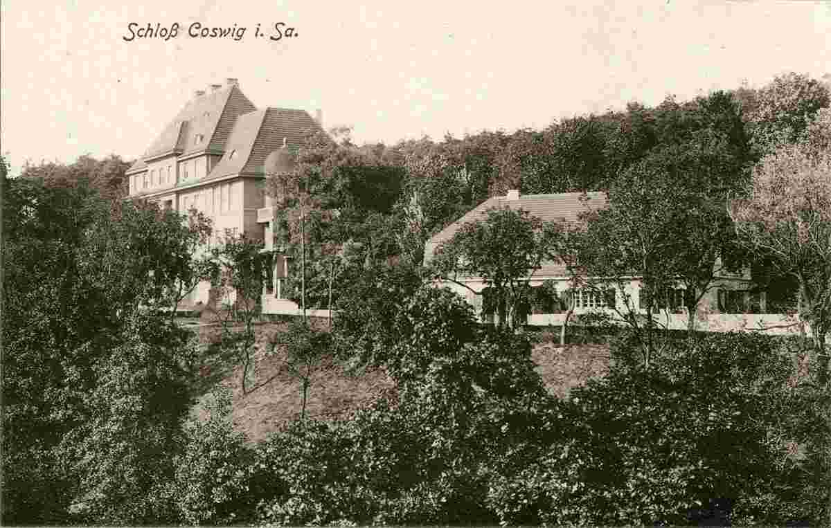 Coswig. Spitzgrund, Schloss, später Sanatorium Gebäude, 1917