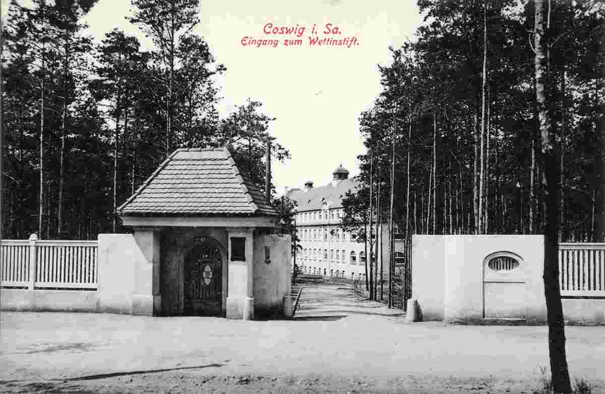 Coswig. Wettinstift, Verpflegeheim, Eingang, 1915