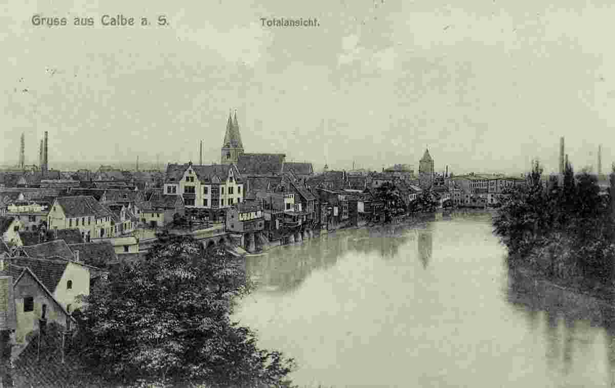 Calbe. Panorama der Stadt, 1913