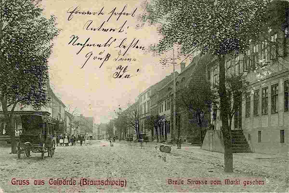 Calvörde. Breite Strasse vom Markt gesehen, 1909
