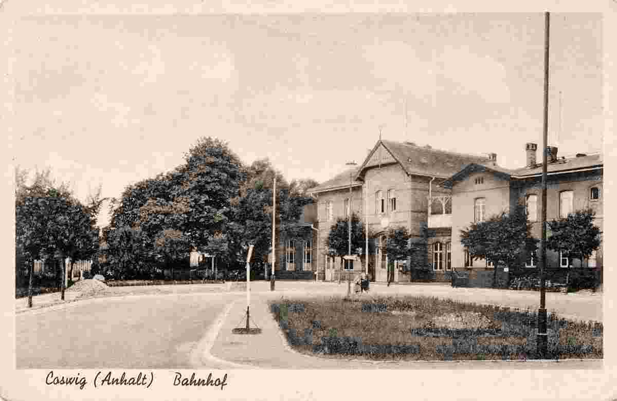 Coswig. Bahnhof, um 1950