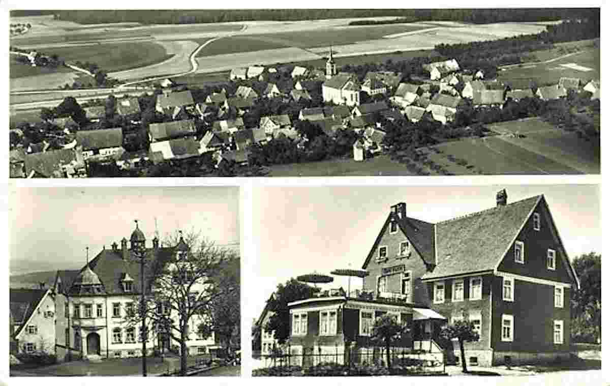 Panorama von Dauchingen, Rathaus, Café und Konditorei