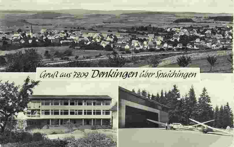 Panorama von Denkingen, Hotel und Segelflugzeug Lager