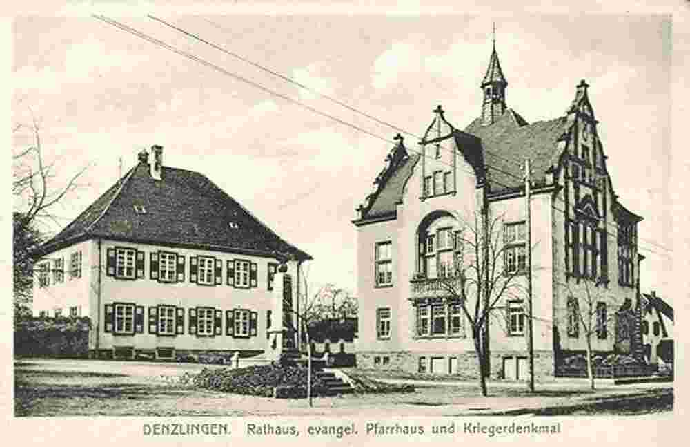 Denzlingen. Rathaus, evangelisches Pfarrhaus