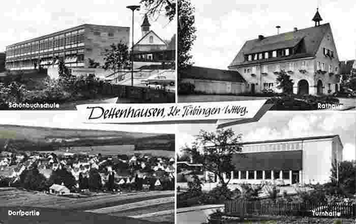 Panorama von Dettenhausen, Schönbuchschule, Rathaus