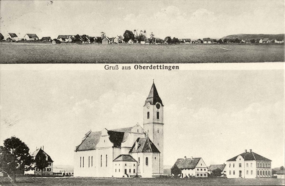 Dettingen an der Iller. Panorama von Oberdettingen, 1930