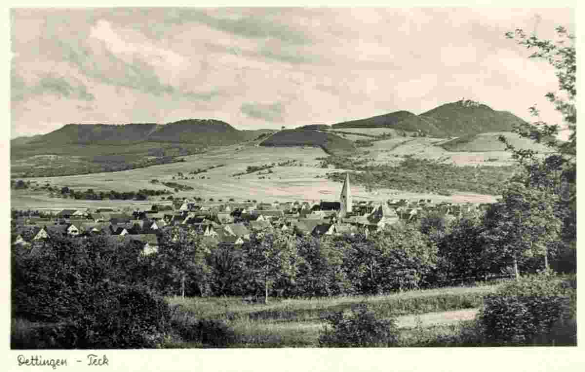 Panorama von Dettingen unter Teck, 1952