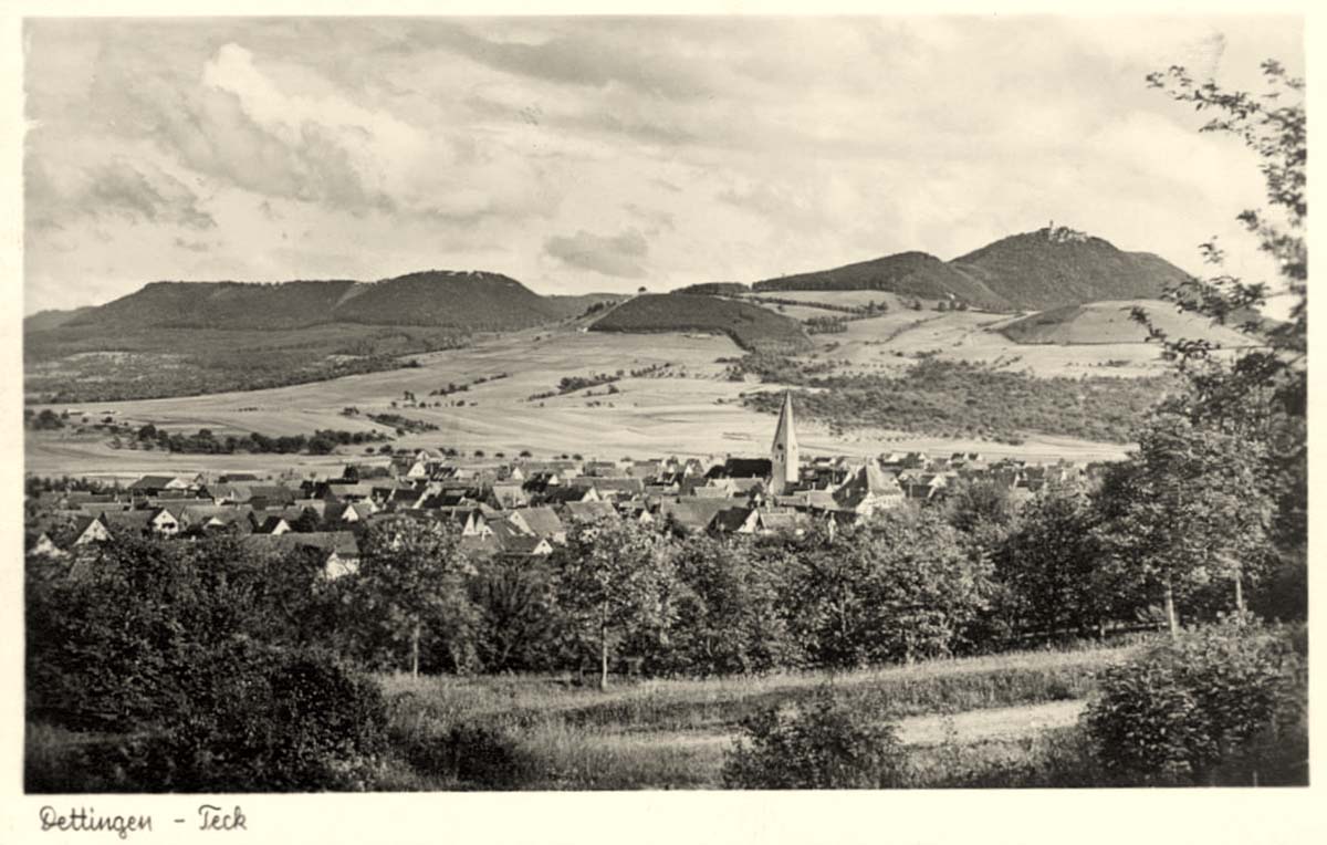 Panorama von Dettingen unter Teck, 1952