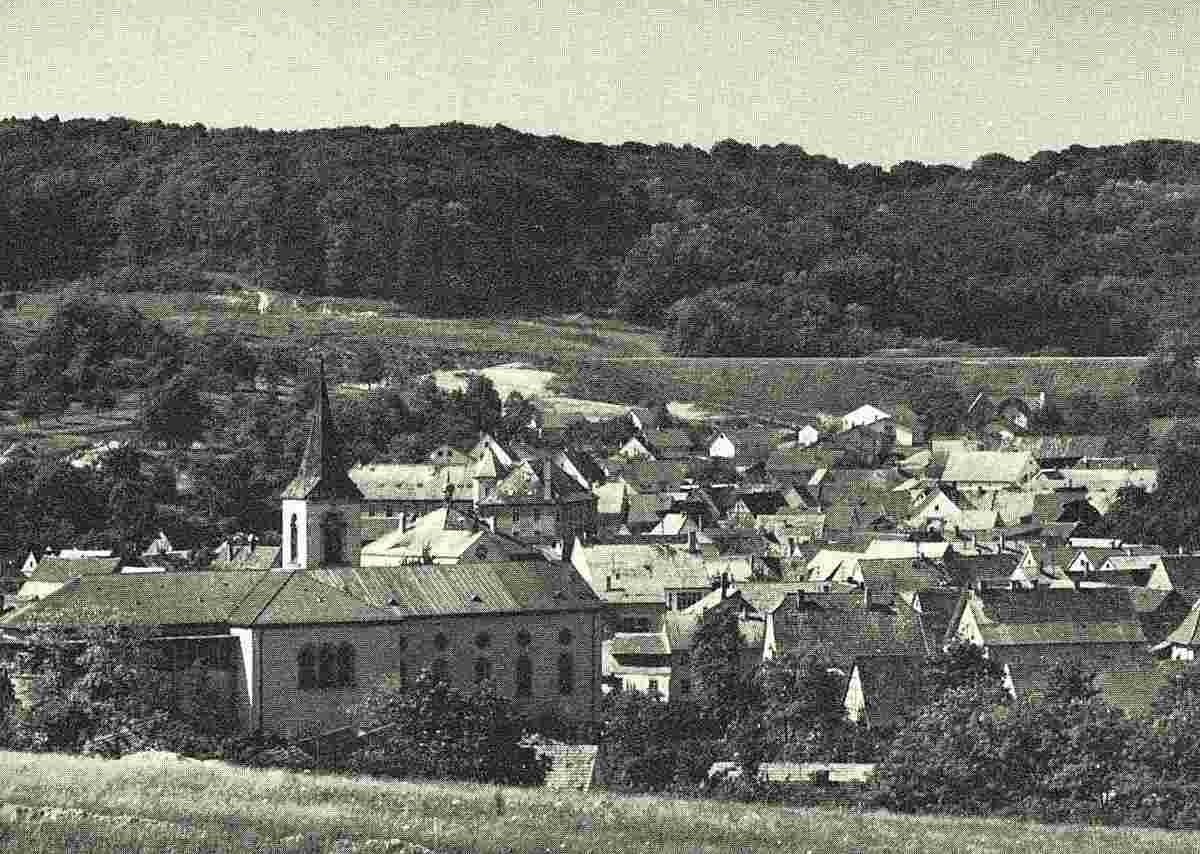 Panorama von Dielheim, um 1960s