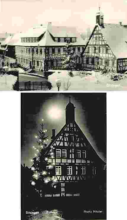 Panorama von Ditzingen, Winter, Weihnachtsbaum
