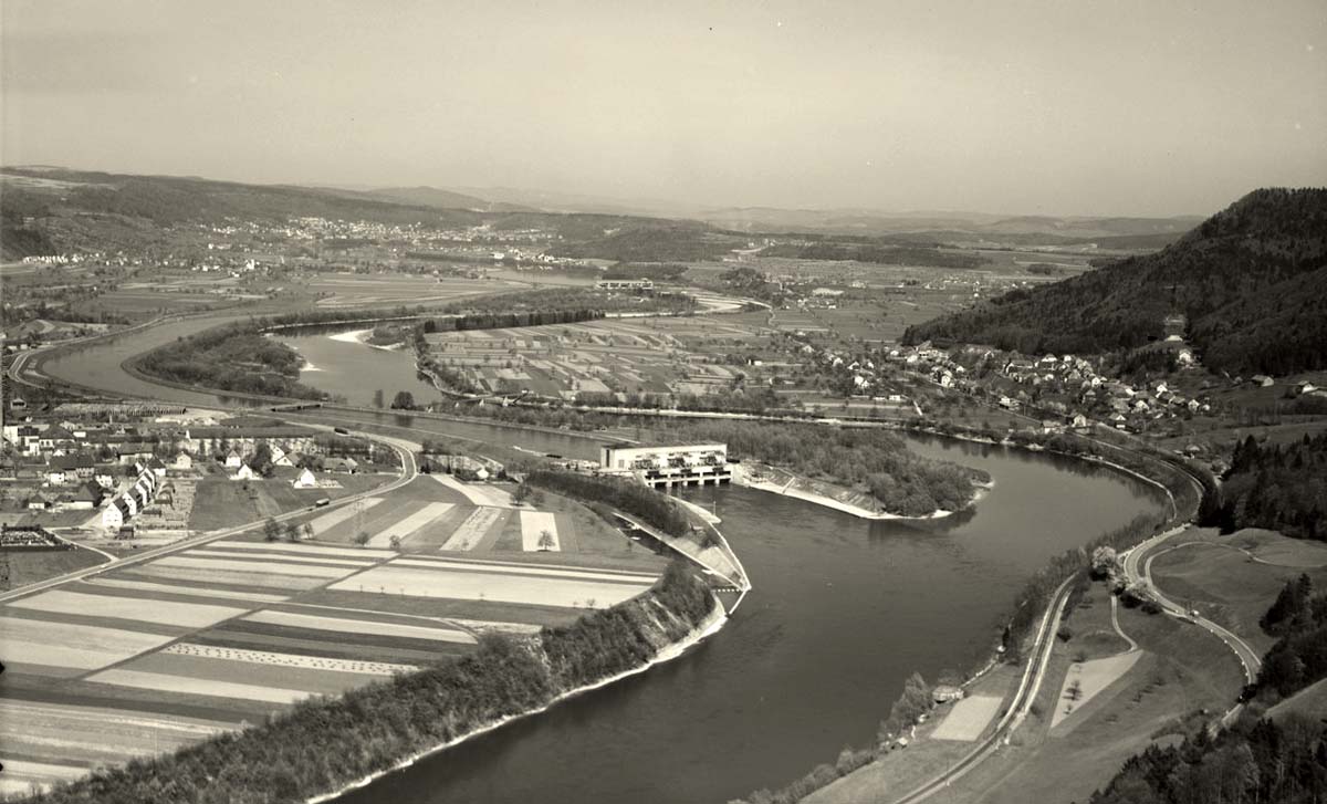 Dogern. Flusskraftwerke bei Dogern, 1955