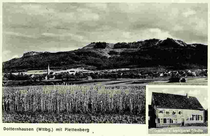 Panorama von Dotternhausen mit Plettenberg, Gasthaus Traube