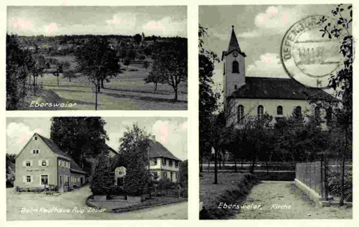 Durbach. Ebersweier - Kirche, Kriegerdenkmal, 1937