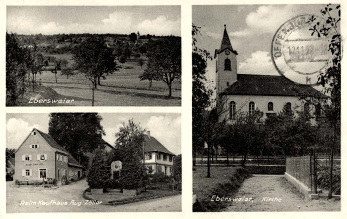 Durbach. Ebersweier - Kirche, Kriegerdenkmal