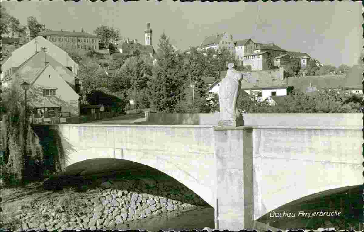 Dachau. Blick auf Amperbrücke, 1959