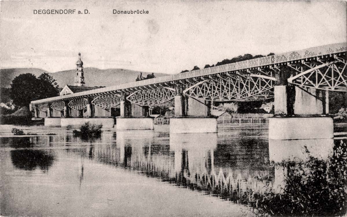 Deggendorf. Donaubrücke, 1917