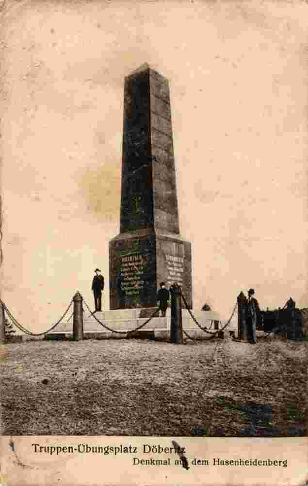 Dallgow-Döberitz. Truppenübungsplatz, Denkmal auf dem Hasenheidenberg, Feldpost, 1915