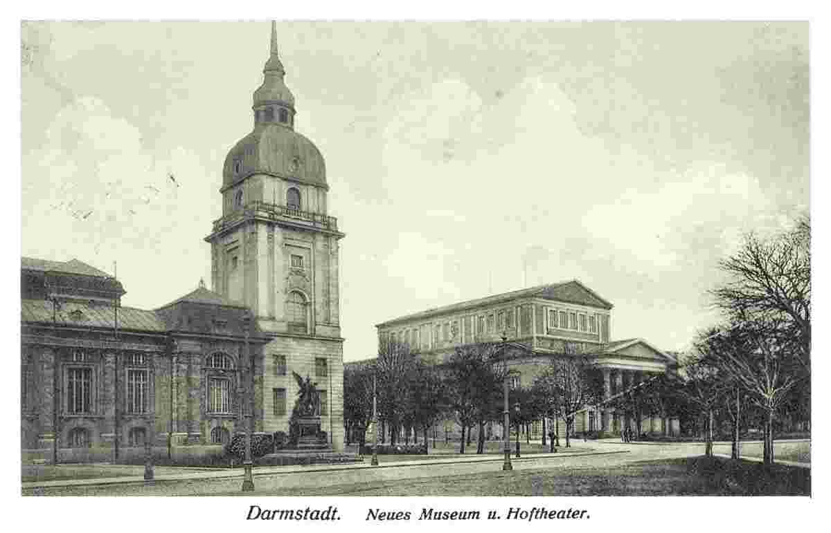 Darmstadt. Neues Museum und Hoftheater, 1916