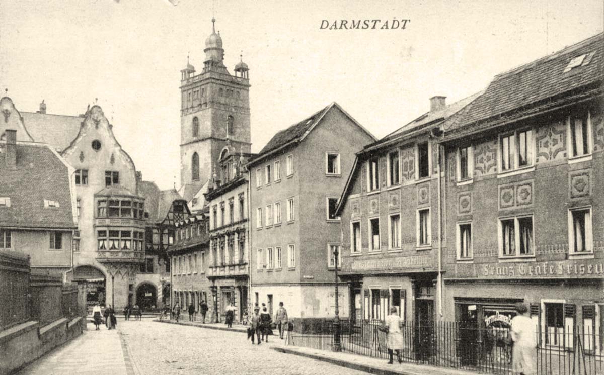 Darmstadt. Panorama von Städtischen Straßen und Gebäude
