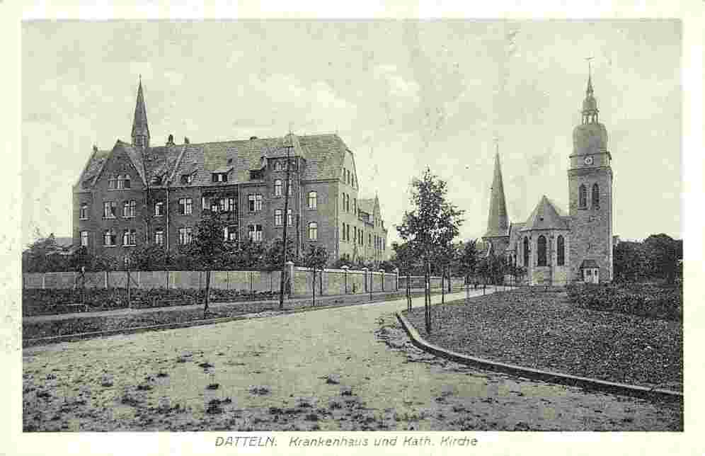 Datteln. Krankenhaus und katholiche Kirche