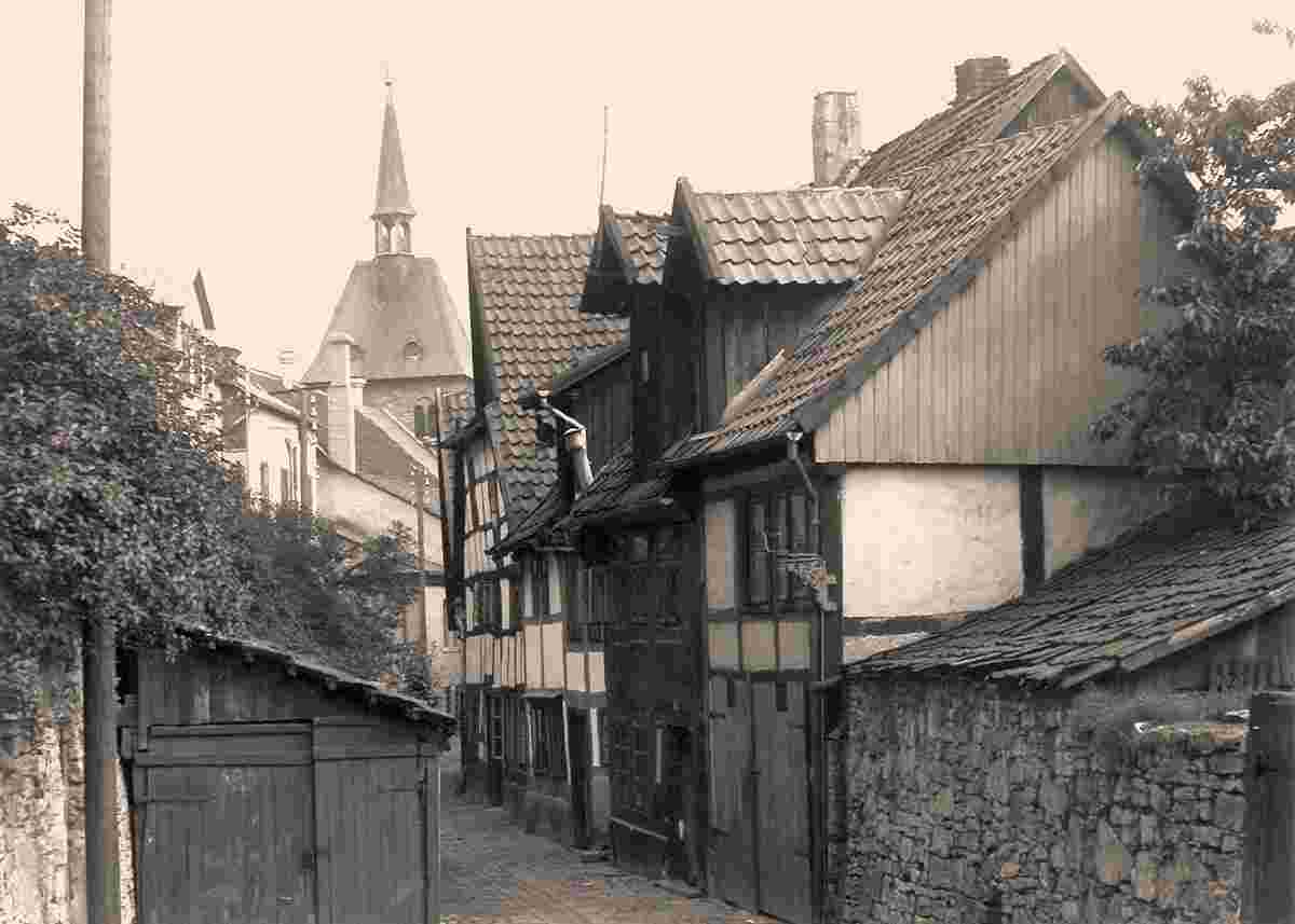 Detmold. Stadtansicht mit Alter Katholischer Kirche, 1928
