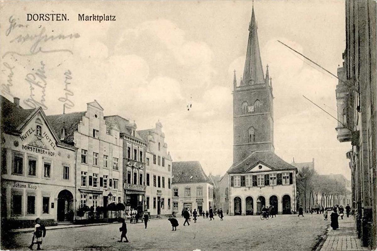 Dorsten. Marktplatz, Hotel 'Dorstener Hof', 1916